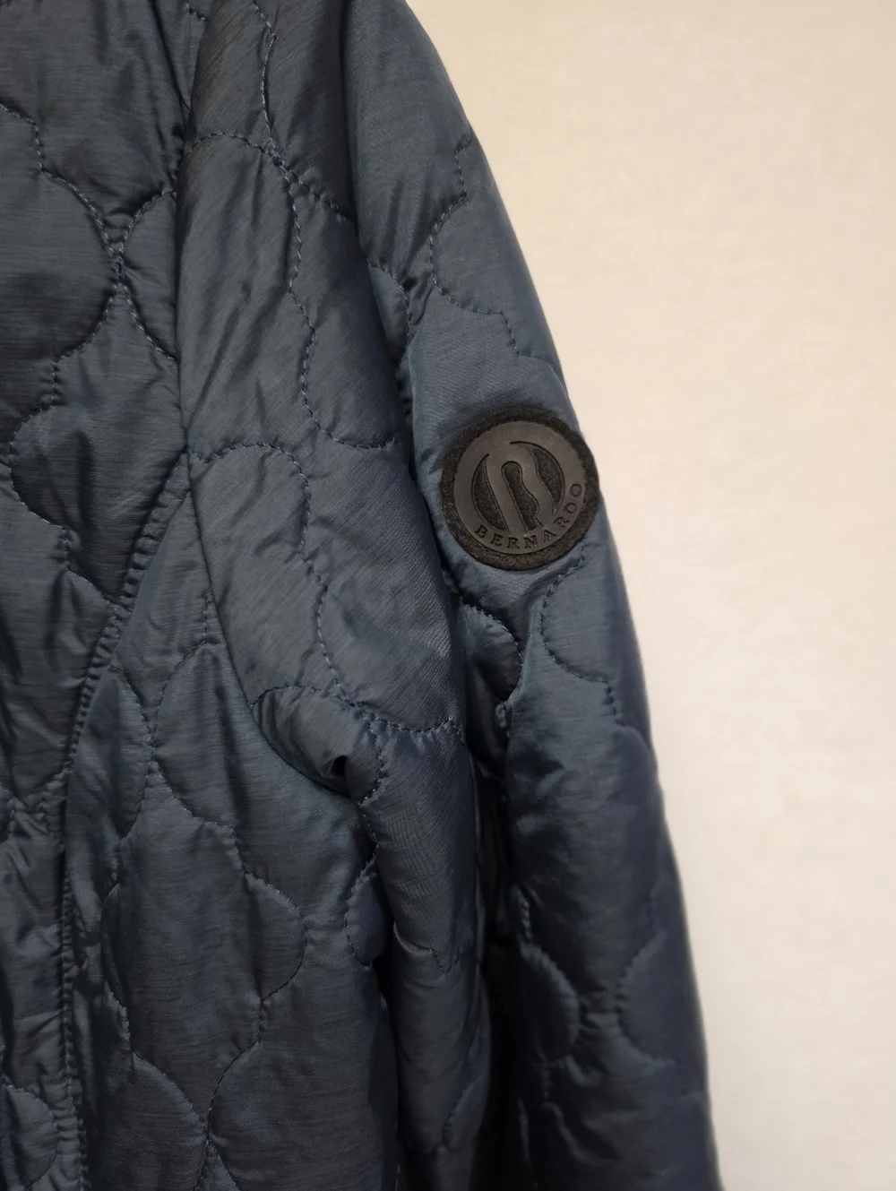 Bernardo Womens Reversible Floral Quilted Bomber Jacket Reverse Blue/gray M